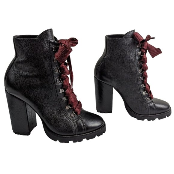 schutz zara leather combat boots